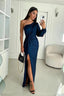 Women's Elegant One-Shoulder Long Sleeve Maxi Dress