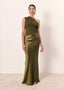 Women's Wedding Guest Dress One-Shoulder Evening Dress