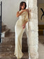 Women's Elegant Off-White Wedding Guest Maxi Dress