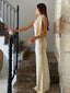 Women's Elegant Off-White Wedding Guest Maxi Dress