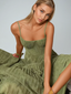 Women's Pleated Sculpted Maxi Dress