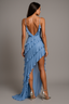 Women's Ruched Blue Maxi Dress