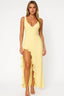 Women's Ruched V-Neck Maxi Dress