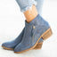 Women's Side Zip Low Heel Suede Ankle Boots