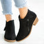 Women's Side Zip Low Heel Suede Ankle Boots