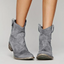 Women's Stacked Heel Western Suede Ankle Boots