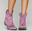 Women's Stacked Heel Western Suede Ankle Boots