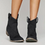 Women's Stacked Heel Western Suede Ankle Boots