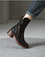 Women's Stylish Rounded Toe Block Heel Ankle Boots