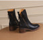 Women's Stylish Rounded Toe Block Heel Ankle Boots