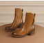 Women's Stylish Rounded Toe Block Heel Ankle Boots