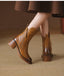 Women's Stylish Rounded Toe Block Heel Ankle Boots