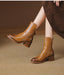 Women's Stylish Rounded Toe Block Heel Ankle Boots