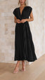 Women's Elegant Pleated Maxi Dress