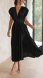 Women's Elegant Pleated Maxi Dress