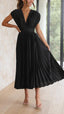 Women's Elegant Pleated Maxi Dress