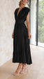 Women's Elegant Pleated Maxi Dress