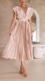 Women's Elegant Pleated Maxi Dress