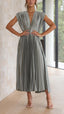 Women's Elegant Pleated Maxi Dress
