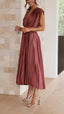 Women's Elegant Pleated Maxi Dress