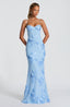 Women's Elegant Floral Jacquard Corset Maxi Dress