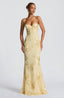 Women's Elegant Floral Jacquard Corset Maxi Dress