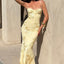 Women's Elegant Floral Jacquard Corset Maxi Dress
