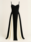 Women Wedding Guest Black & White Maxi Dress