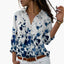 Women's White Floral Collared Button Down Shirt