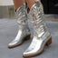 Women's Classic Western Embroidered Pointed Toe Cowboy Boots