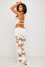 Women's Boho White Crochet Cut Out Summer Party Maxi Dress