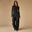 Women's Asymmetric Wrap-Waist Tailored Wide-Leg Full-Length Trousers