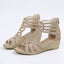 Women's Beaded Cutout Gladiator Wedge Sandals