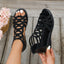 Women's Beaded Cutout Gladiator Wedge Sandals
