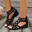 Women's Beaded Cutout Gladiator Wedge Sandals