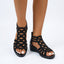 Women's Beaded Cutout Gladiator Wedge Sandals