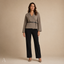 Women's Belted Wrap-Front V-Neck Long-Sleeve Relaxed Sweater
