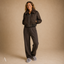 Women’s Brown Faux Fur Collar Cotton Bomber Jacket