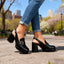 Women's Buckle Platform Slingback Loafer Heels