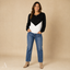 Women's Casual Chevron Contrast Round-Neck Long-Sleeve Pullover Sweater