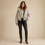 Women’s Casual Hooded Faux Fur Collar Bomber Jacket