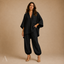Women's Casual V-Neck Oversized Top Jogger Pants Two Piece Set