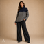 Women's Chevron Pattern High-Neck Relaxed Long-Sleeve Sweater