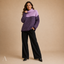 Women's Chevron Pattern High-Neck Relaxed Long-Sleeve Sweater