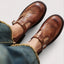 Women's Classic Brogue Wingtip Buckle-Strap Mary Jane Flat Shoes