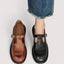 Women's Classic Brogue Wingtip Buckle-Strap Mary Jane Flat Shoes