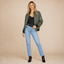 Women's Classic Full-Zip Ribbed-Cuff Relaxed Bomber Jacket