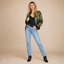 Women's Classic Full-Zip Ribbed-Cuff Relaxed Bomber Jacket