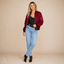 Women's Classic Full-Zip Ribbed-Cuff Relaxed Bomber Jacket