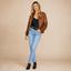 Women's Classic Full-Zip Ribbed-Cuff Relaxed Bomber Jacket